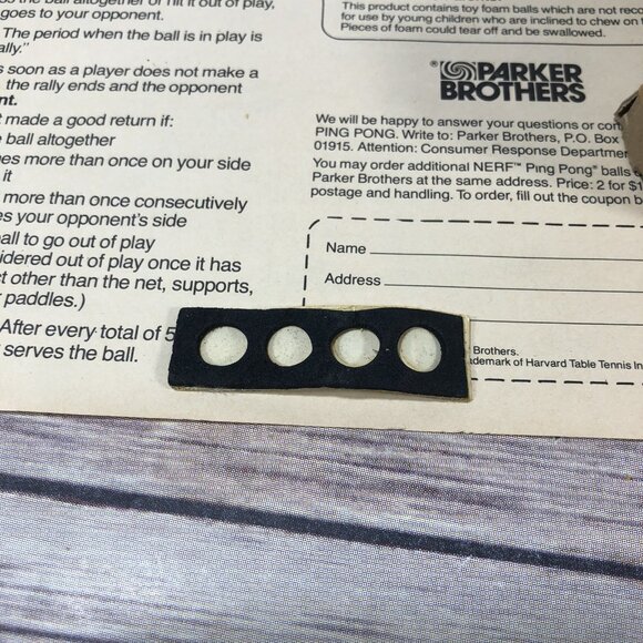 Vintage 1982 Parker Brothers NERF Ping Pong COMPLETE Game Table Tennis - Picture 12 of 14